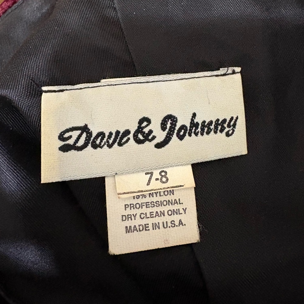 Dave & Johnny Vintage Velvet and Gold Dress with Sparkle Buttons Full Length - Picture 4 of 6